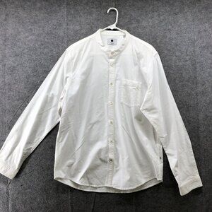 NN07 No Nationality Eddie Pima Cotton Shirt‎ Mens XXL White Long Sleeve